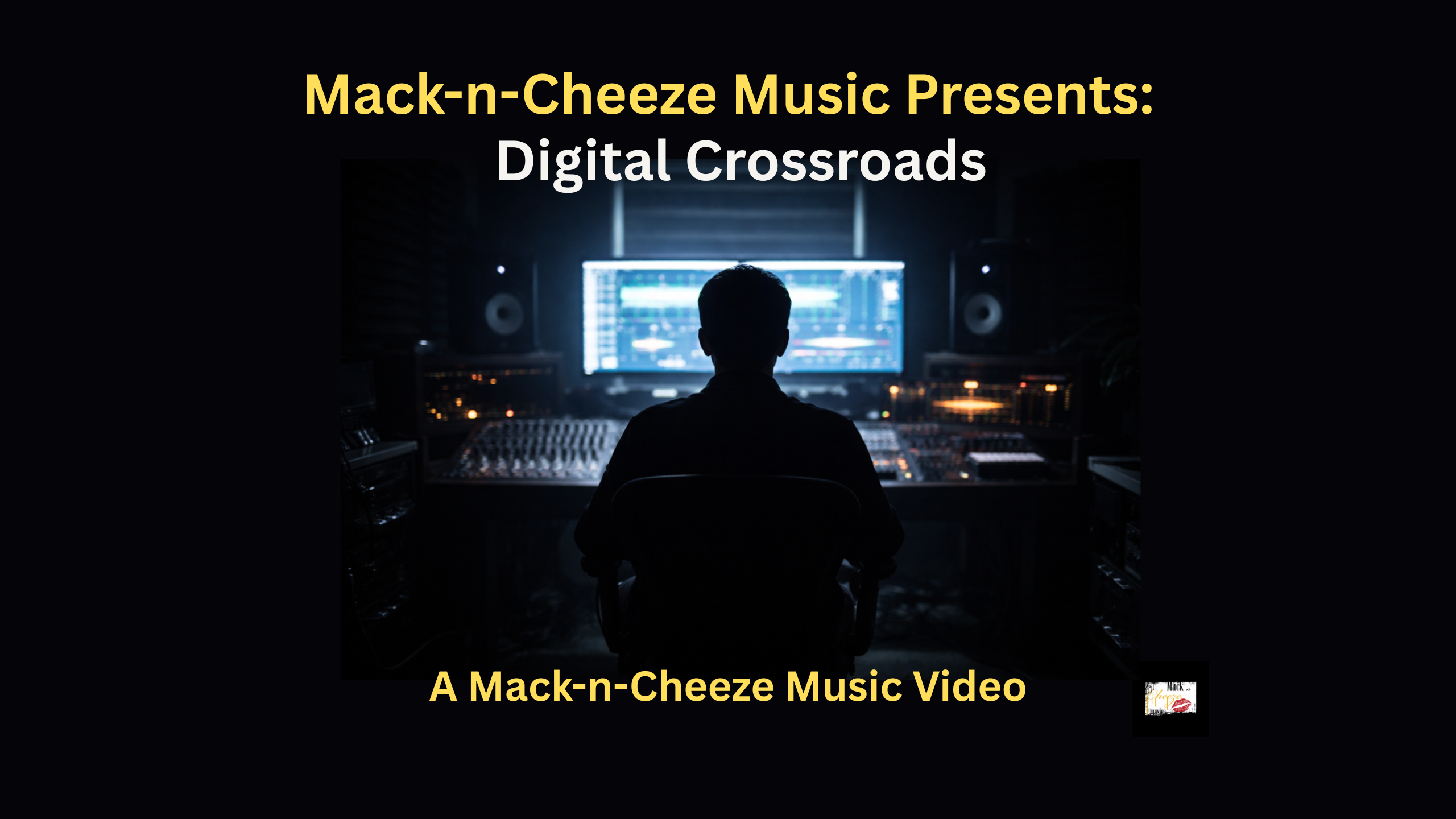 A music producer sits before a digital recording workstation, representing the creative decisions artists face at the digital crossroads where technology and imagination meet.